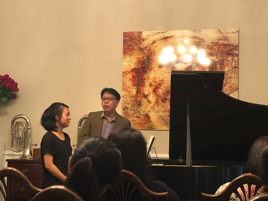 Jovianney conducting a masterclass at the
 2018 Manila International Piano Masterclasses Festival